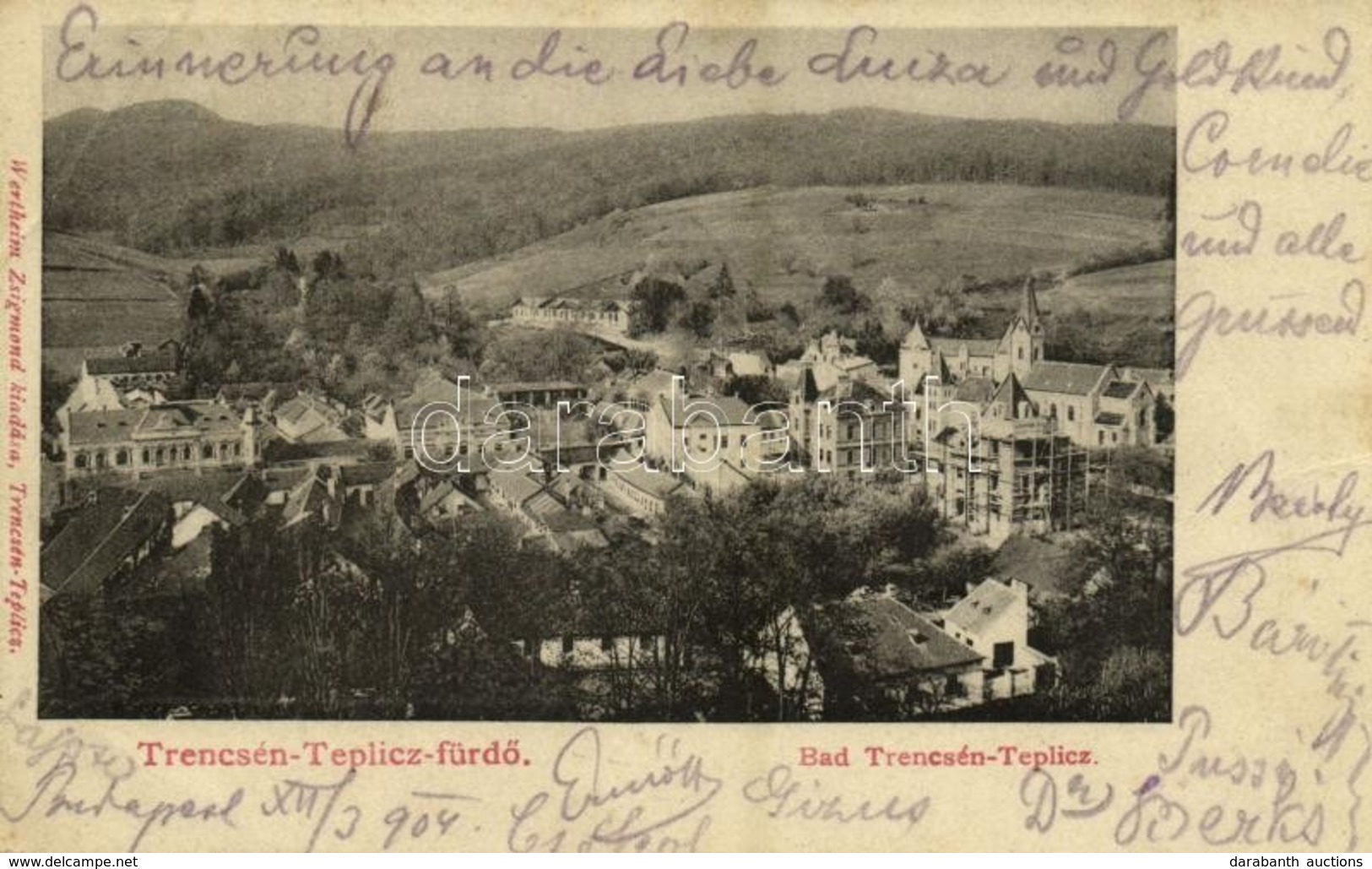 T3 1904 Trencsénteplic, Trencianske Teplice; Nyaralók, építkezés. Kiadja Wertheim Zsigmond / Villas, Construction (EB) - Sonstige & Ohne Zuordnung