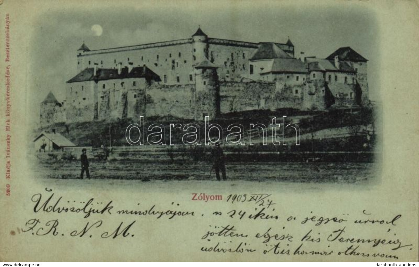 T2/T3 1903 Zólyom, Zvolen; Vár Este. Ivánszky Elek Kiadása / Castle At Night - Sonstige & Ohne Zuordnung