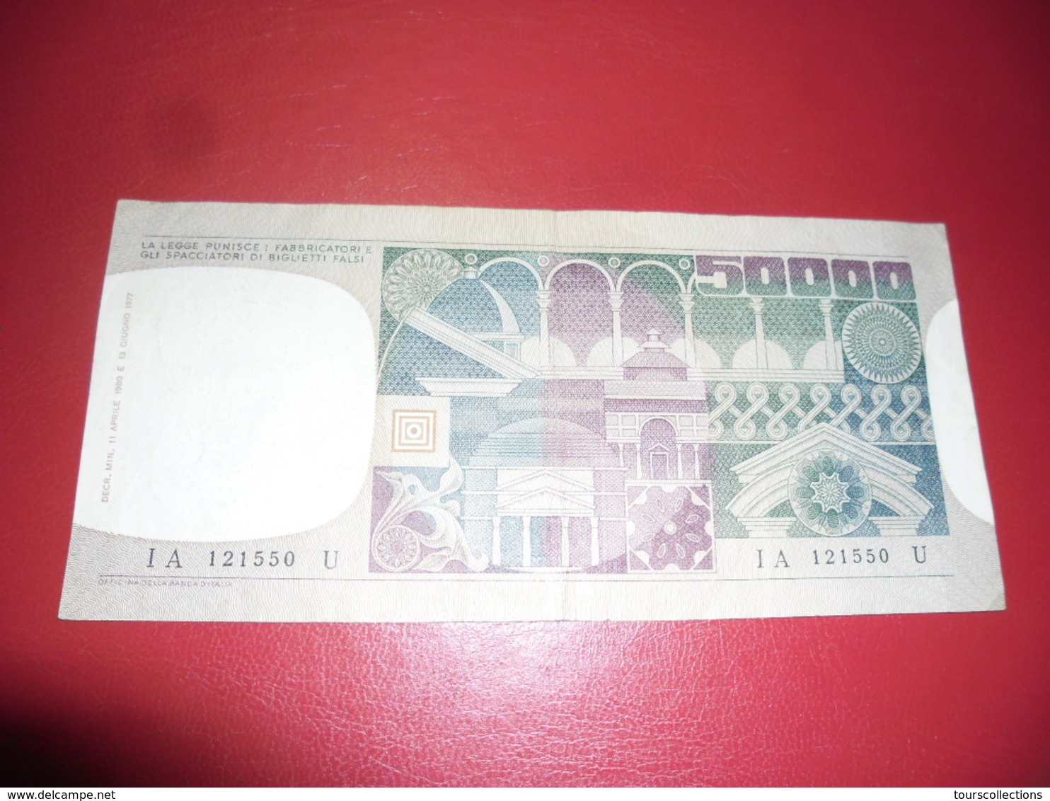 BILLET ITALIE 50 000 LIRE 11 - 04 - 1980 Ciampi / Stevani - 50000 Liras