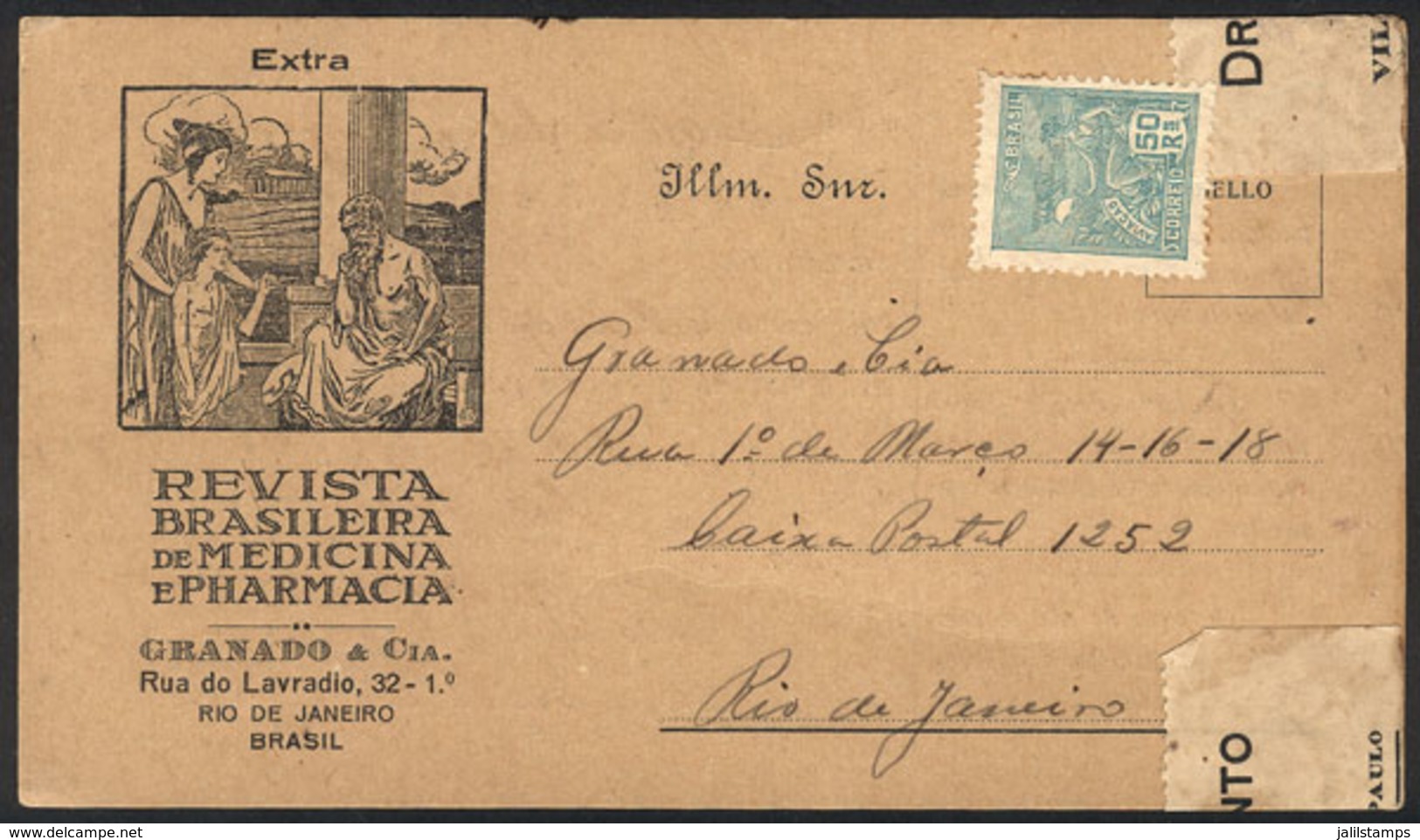 BRAZIL: Advertising Card Of A Journal Of Medicine And Pharmacology, Used In 1935, VF! - Autres & Non Classés