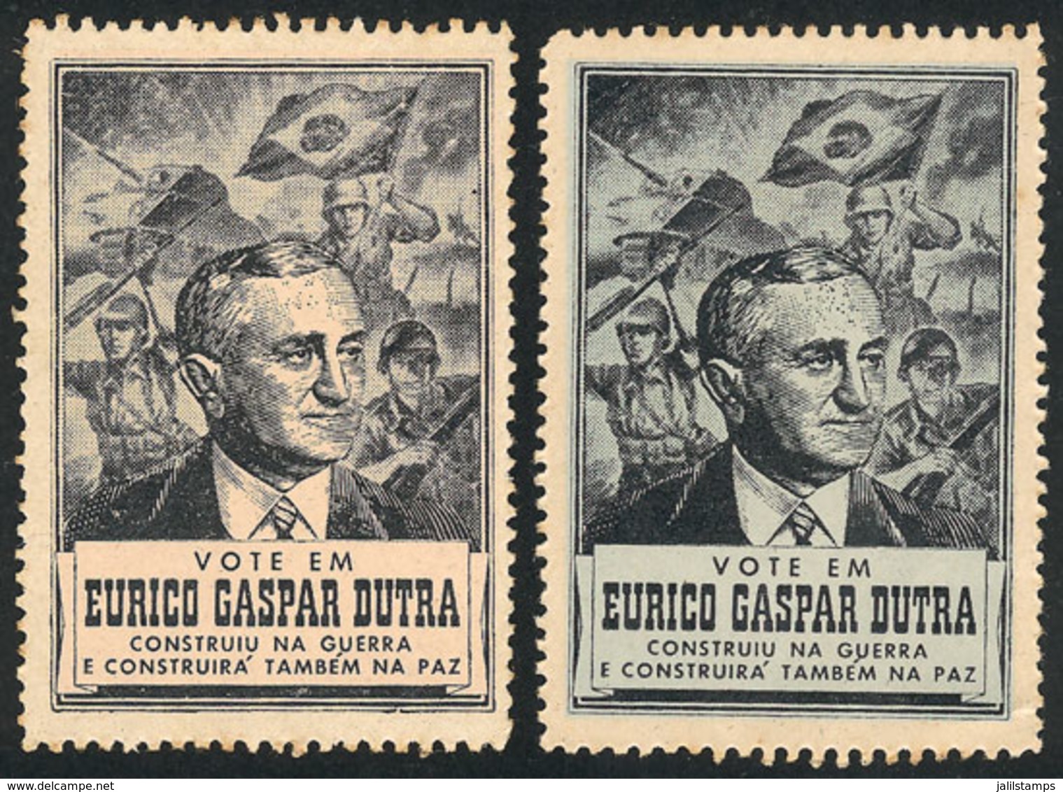 BRAZIL: Propaganda For Eurico Gaspar Dutra In The Elections Following World War II, Very Nice! - Autres & Non Classés