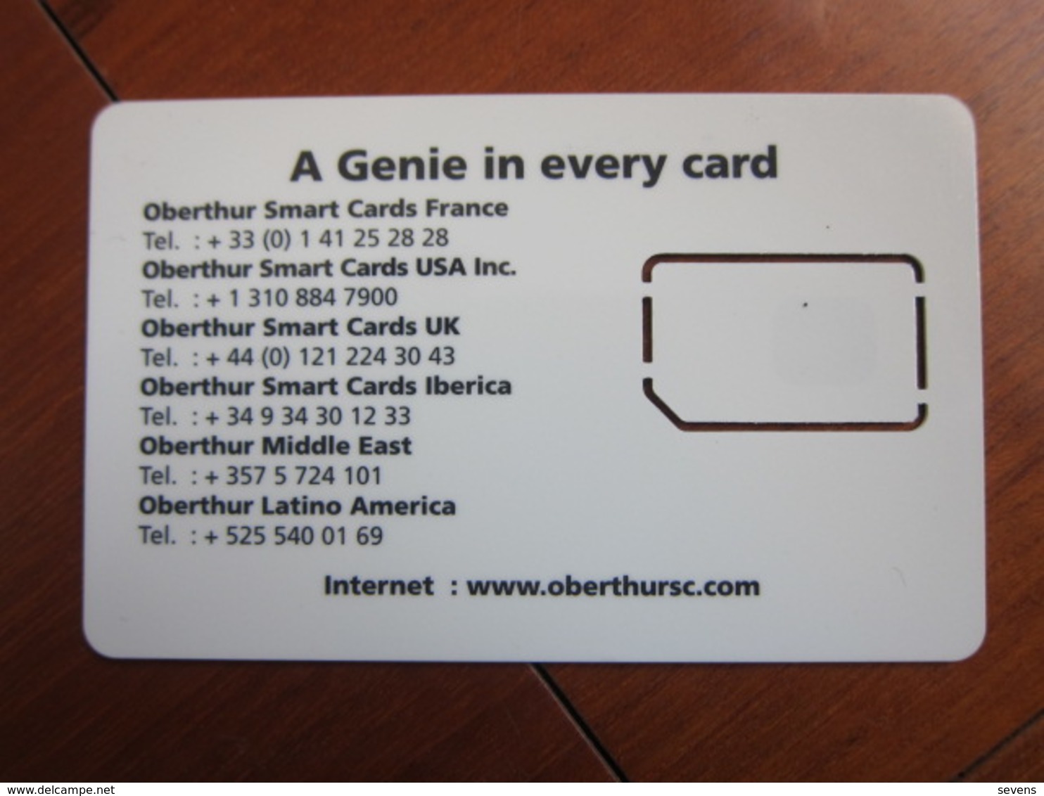 Oberthur Smart Card GSM SIM Card, Sample Card With Special Chip - Zonder Classificatie