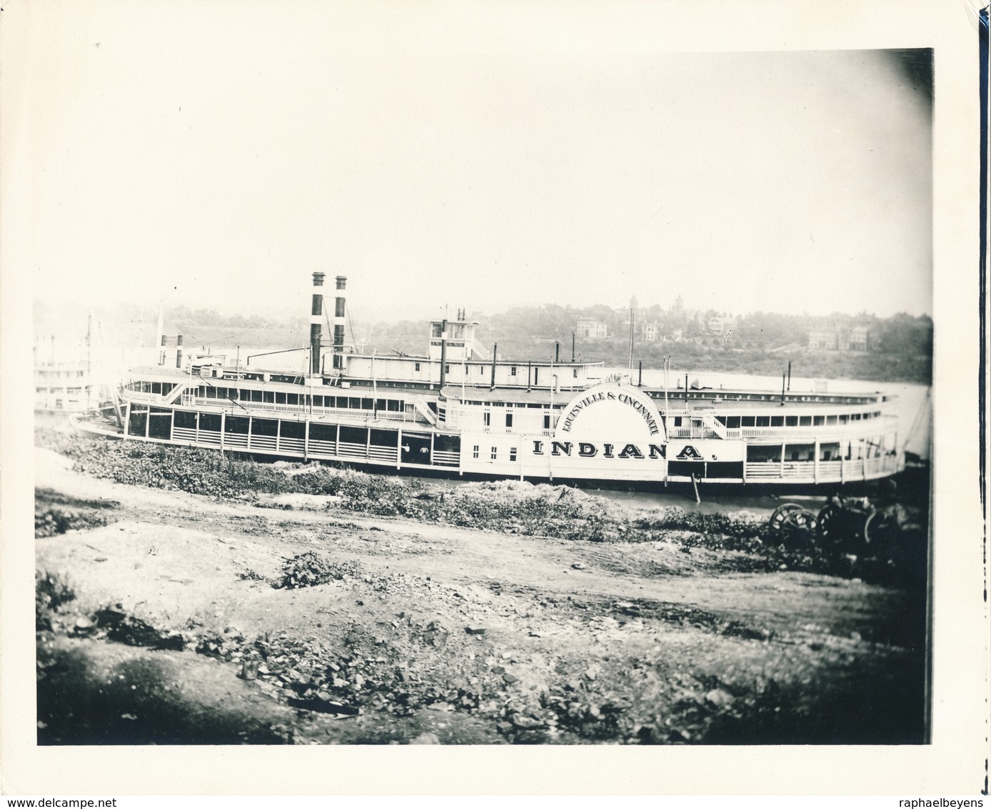 Grande Argentique Steamship Steamboat Indiana Rock Hill Steamboats Boat Ship - Barcos