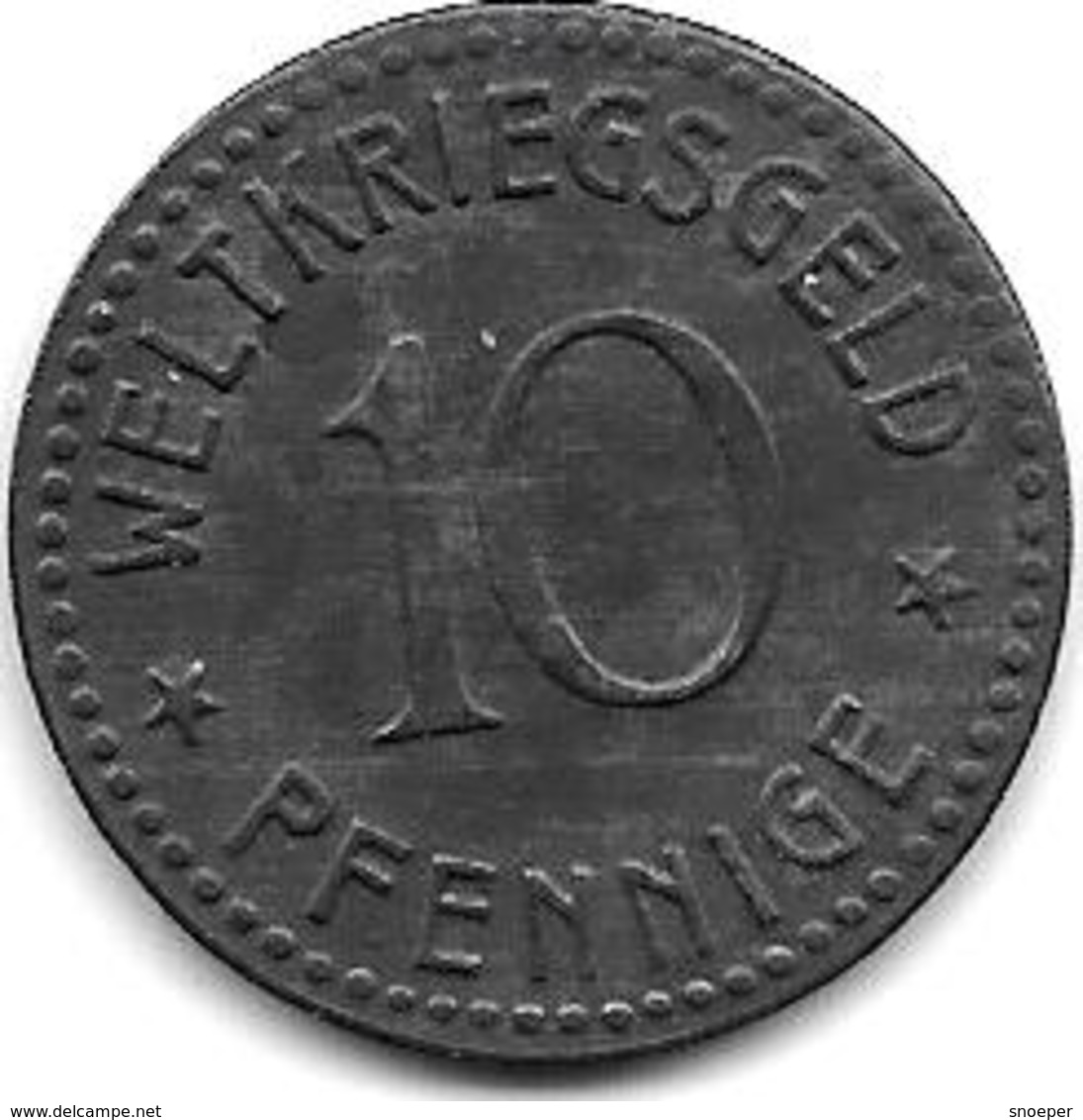 *notgeld Thale Am Harz10 Pfennig  1918  Zn  537.2c - Other & Unclassified