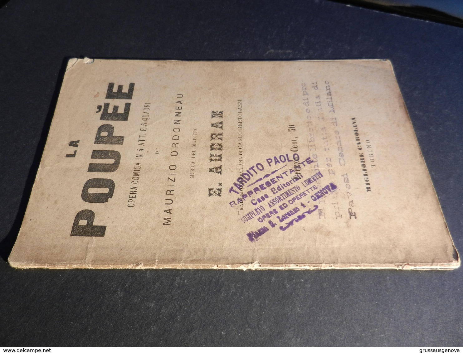 9) LA POUPEE AUDRAN ORDENNEAU LIBRETTO D'OPERA EDIZIONE CAROLINA FINE 1800 - Opera