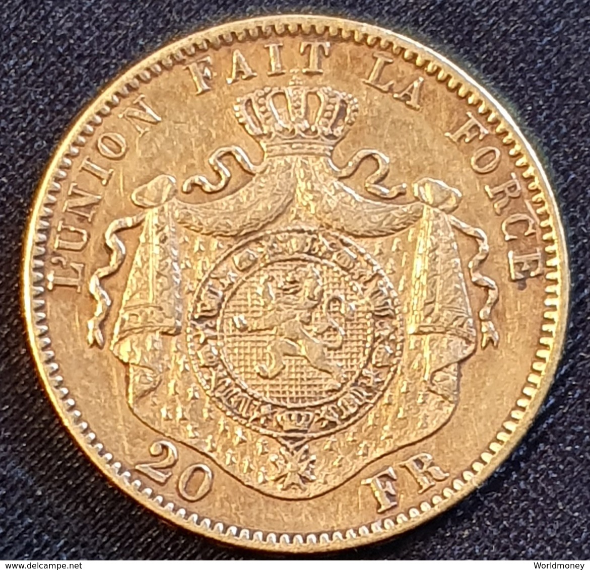 Belgium 20 Francs 1877 (Gold) - 20 Francs (gold)