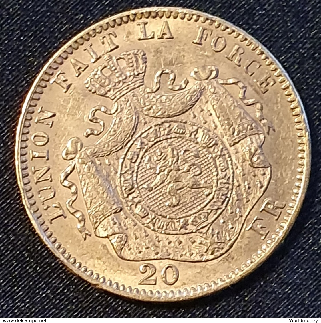 Belgium 20 Francs 1874 (Gold) - 20 Francs (or)