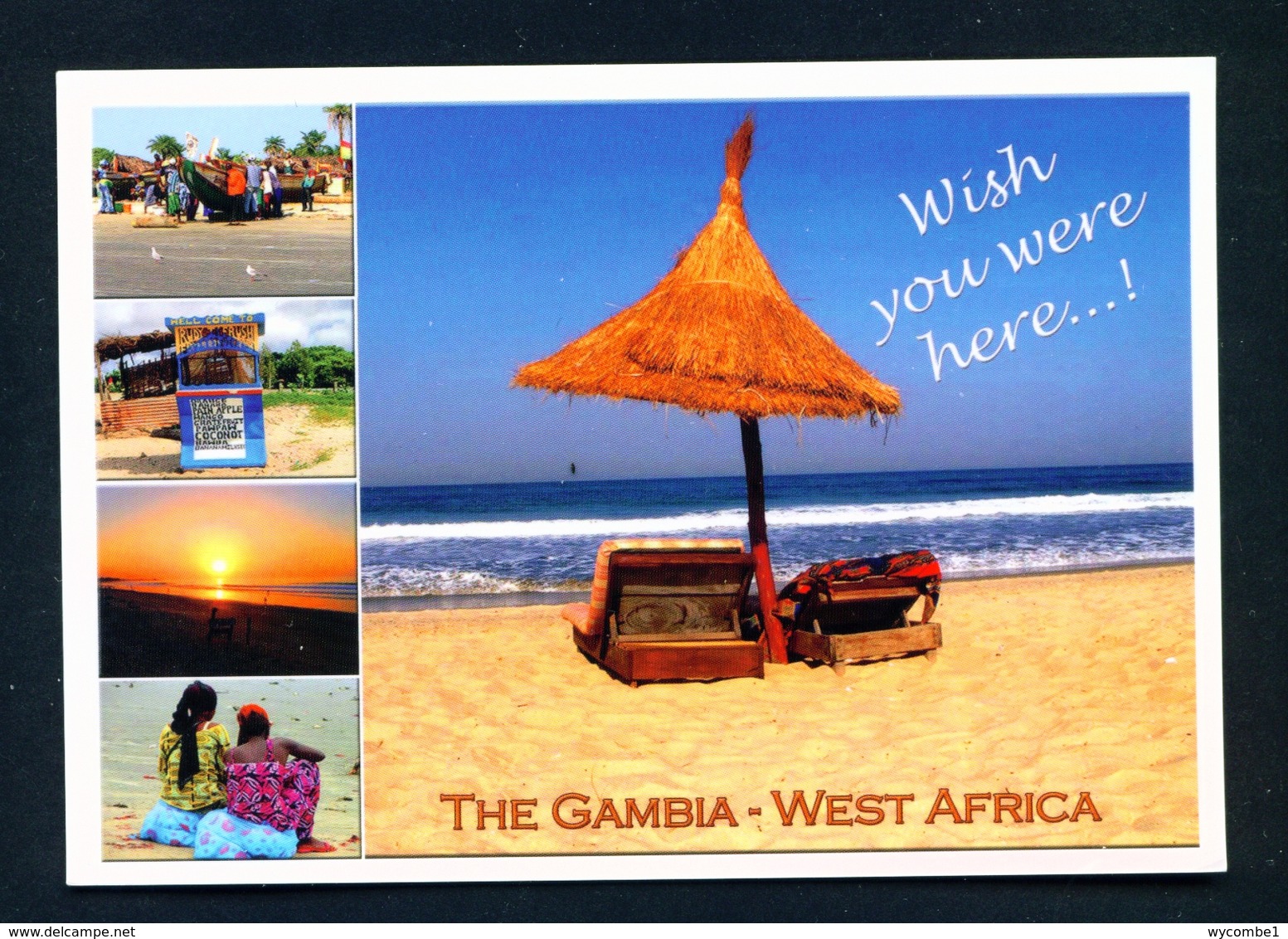 GAMBIA - Beach Scene Multi View Used Postcard As Scans - Gambia