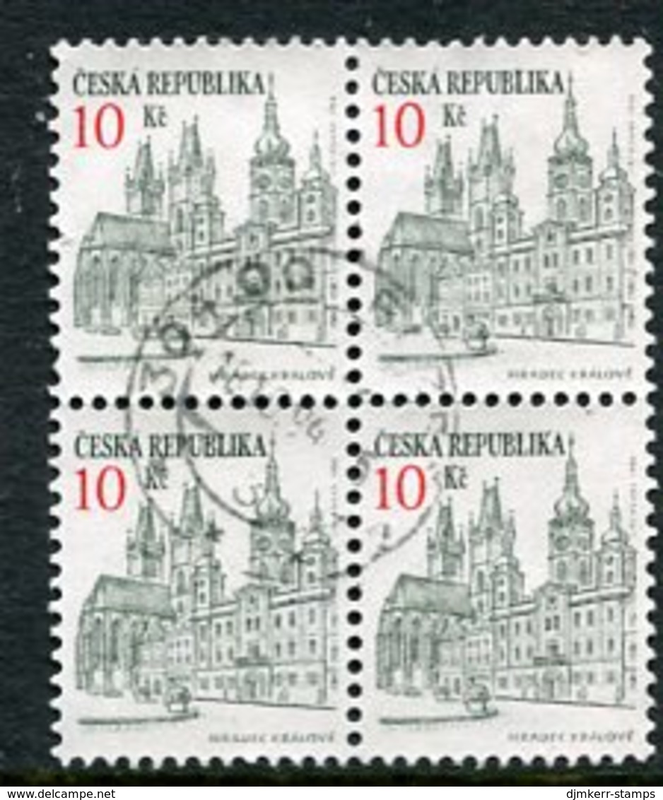 CZECH REPUBLIC 1993 Towns Definitive 10Kc Used Block Of 4,  Michel 17 - Used Stamps