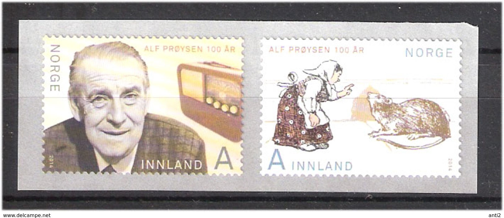 Norway 2014 Alf Prøysen, Author, Teskjekjerringa,cat, Radio  Mi 1860-1861. MNH(**) - Nuovi