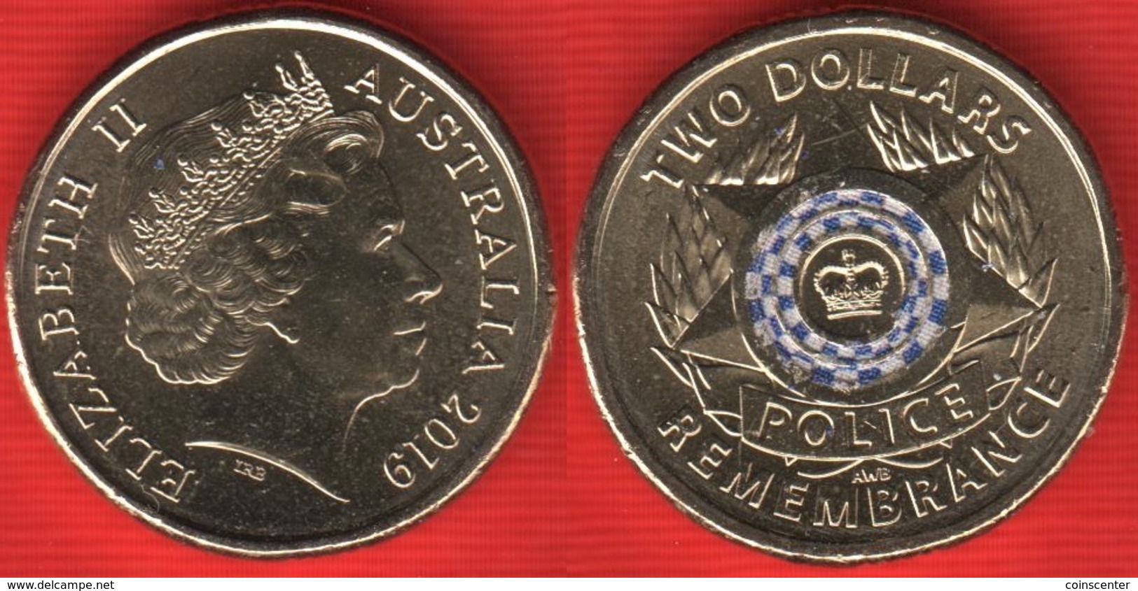 Australia 2 Dollars 2019 "Police Remembrance Day" COLORED UNC - 2 Dollars