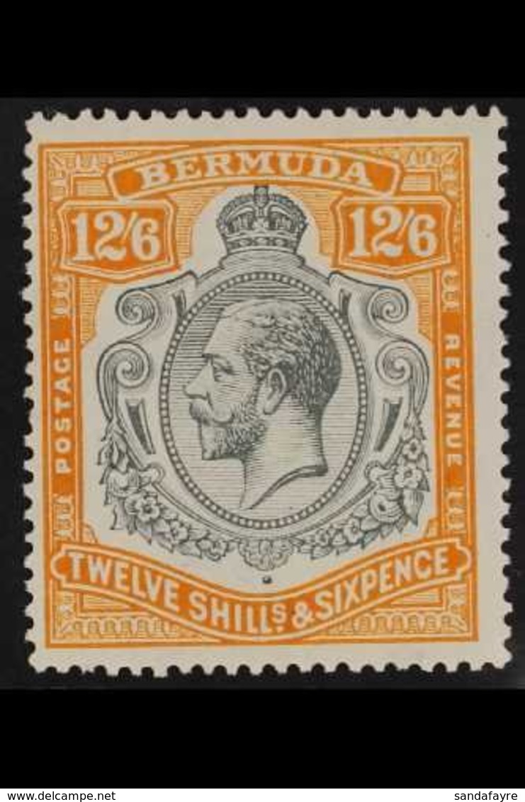 1924  -32  12s 6d Grey And Orange, Wmk Script CA, Geo V, SG 93, Very Fine Mint. For More Images, Please Visit Http://www - Bermudes