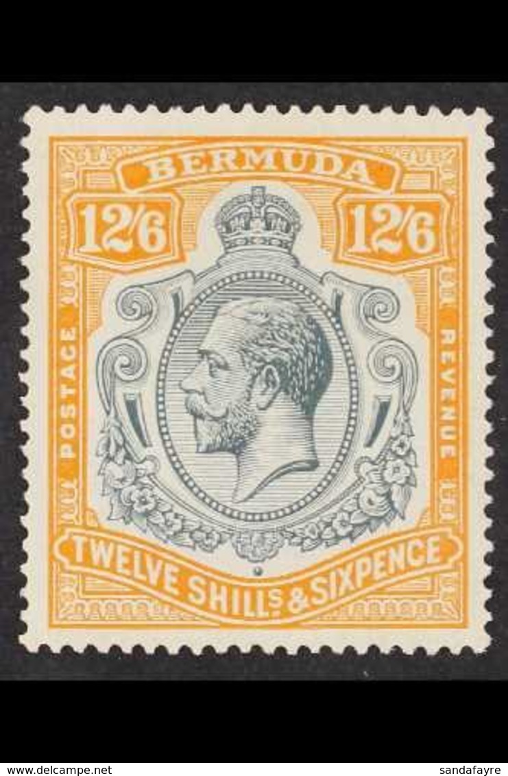 1924-32  KGV 12s6d Grey And Orange, SG 93, Very Fine Lightly Hinged Mint. For More Images, Please Visit Http://www.sanda - Bermudes