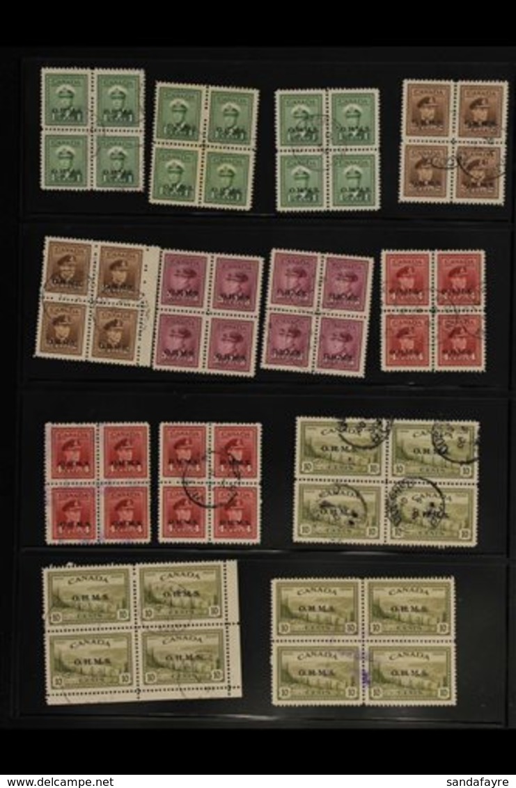 OFFICIALS  1939-1963 ACCUMULATION With Many Strips & Blocks Of 4 On Pages, Some Mint But Mostly Used Stamps, Includes 19 - Sonstige & Ohne Zuordnung