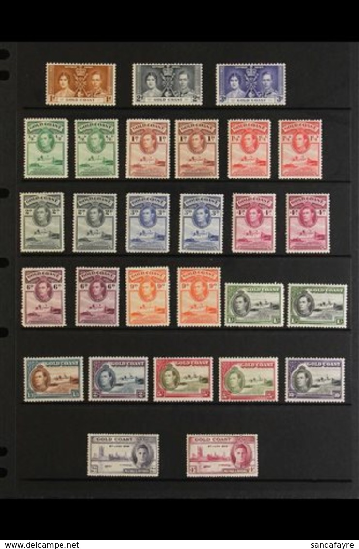 1937-54 FINE MINT COLLECTION WITH MANY ADDITIONAL PERFS.  An Attractive Collection Presented On A Pair Of Stock Pages Th - Côte D'Or (...-1957)