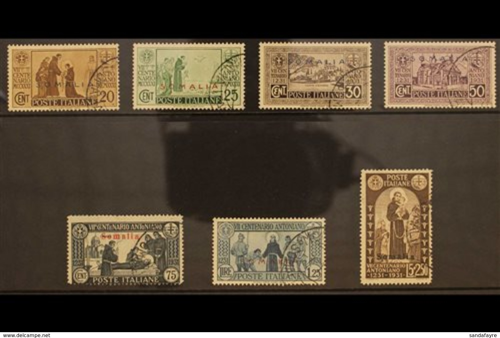 SOMALIA  1931 St Antony Of Padua Complete Set (Sass S. 33, SG 154/60), Fine Used. (7 Stamps) For More Images, Please Vis - Sonstige & Ohne Zuordnung