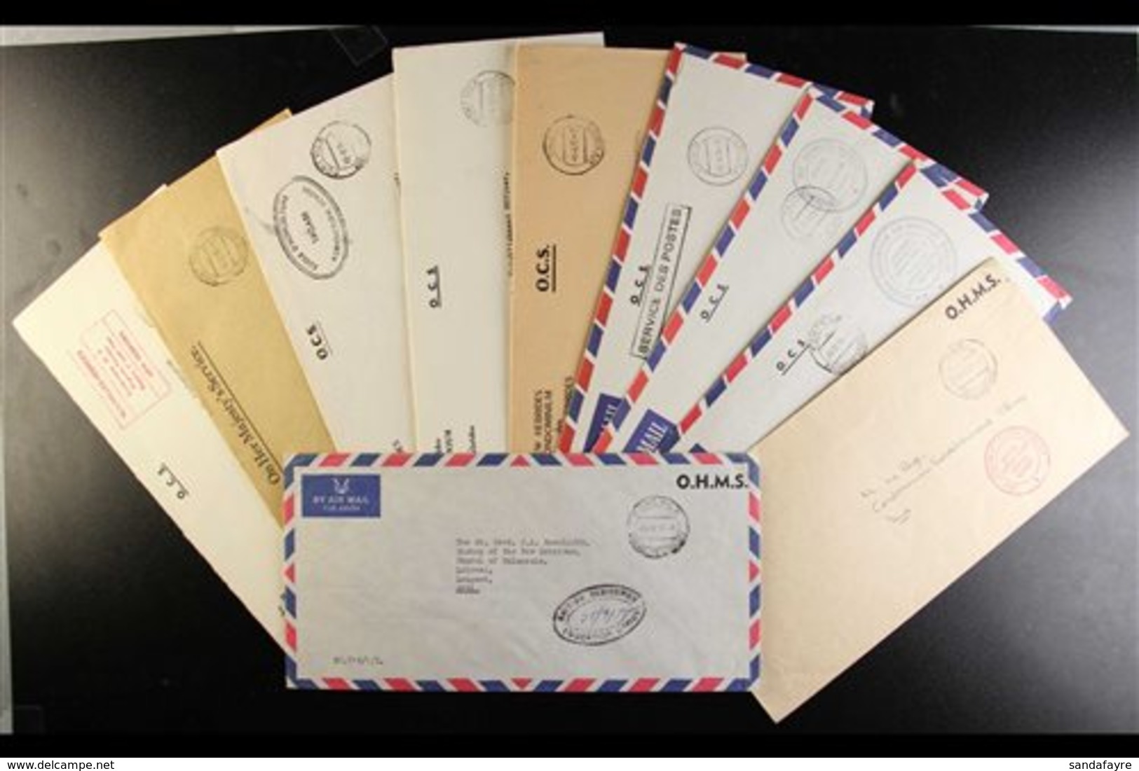 OFFICIAL MAIL  Addressed To Various Officials And The Bishop Of The New Hebrides, We See Range Of Internal Official Mail - Autres & Non Classés