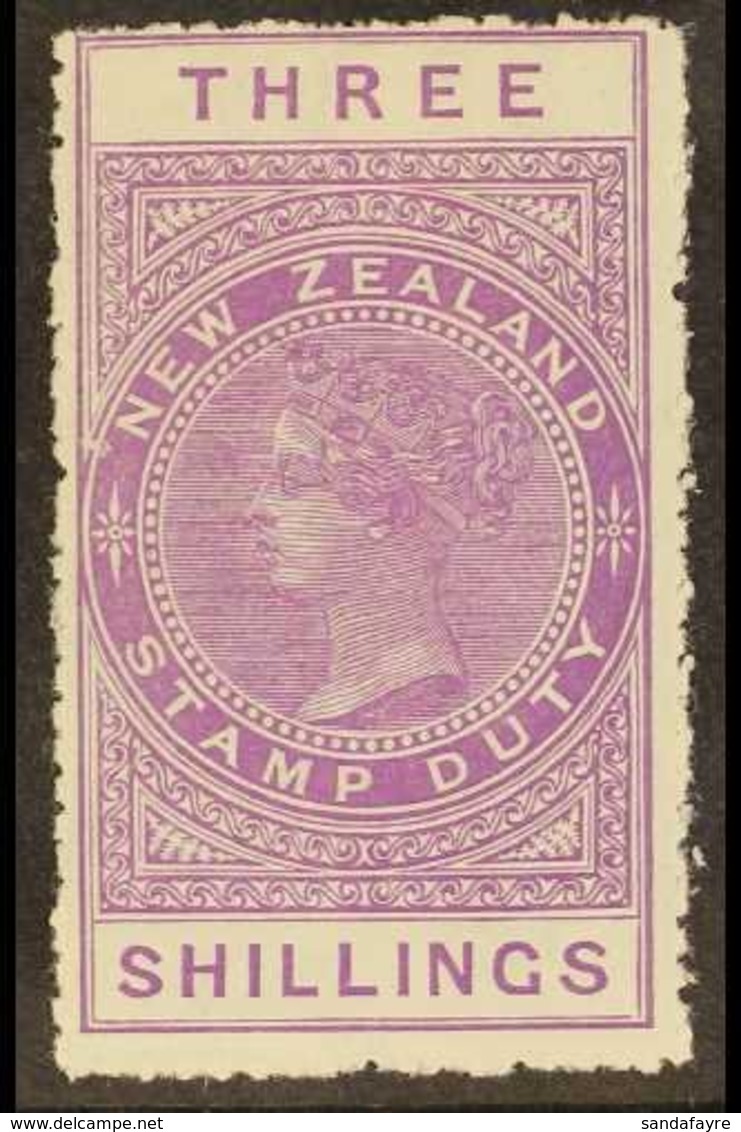 POSTAL FISCAL  1906 3s Mauve On Unsurfaced Cowan Paper, Perf 14, SG F79, Fine Mint. For More Images, Please Visit Http:/ - Autres & Non Classés