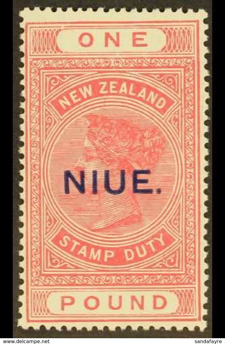 1918-29  £1 Rose- Pink On Cowan Paper, SG 37c, Never Hinged Mint. For More Images, Please Visit Http://www.sandafayre.co - Niue