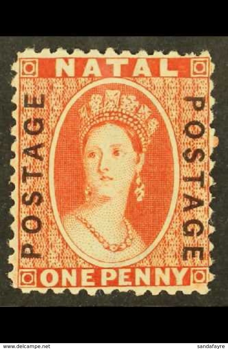 NATAL  1870-73 1d Bright Red With "POSTAGE" Overprinted Vertically, SG 60, Very Fine Mint, Lovely Fresh Colour. For More - Non Classés