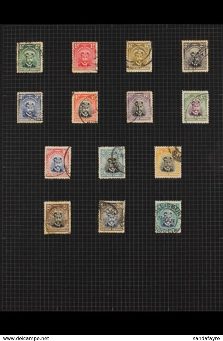 1924-1964 COMPREHENSIVE USED COLLECTION  On Leaves, Includes 1924-29 Set, 1931-37 Set With All Perforation Types (ex 1s6 - Rhodésie Du Sud (...-1964)