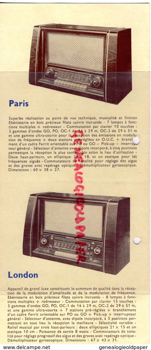 75- PARIS- RARE CATALOGUE + LETTRE + TARIF ET PUB RADIO POINT BLEU- TSF- RECEPTEUR 22 AVENUE DE VILLIERS- 1953 - Old Professions