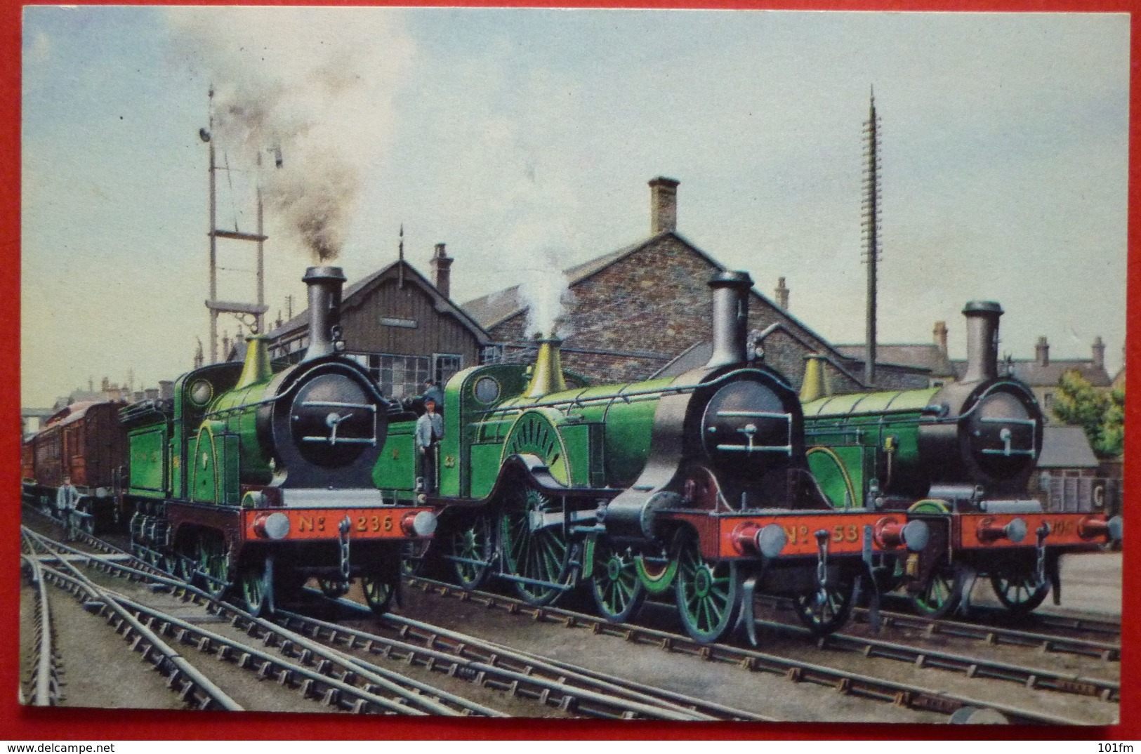 UP EXPRESS CHANGING ENGINES AT GRANTHAM , STEAM LOCOMOTIVE - Eisenbahnen