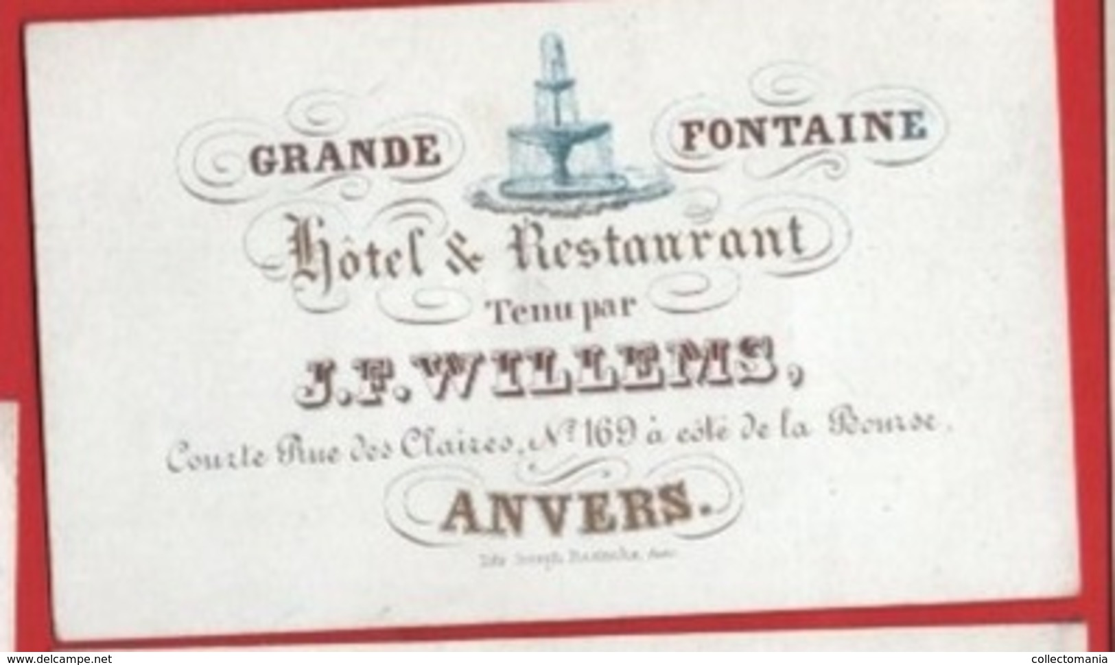 Lot85C: 6 ViSiT Cards, Printer: All  RATiNCKX In ANVERS Antwerpen Porseleinkaarten Circa 1840 à1860 Hand Press Litho - Porcelaine