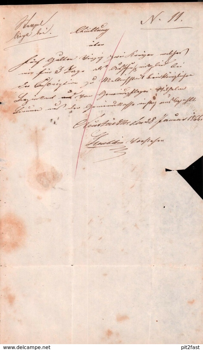 Dokument Adel , Mellrichstadt - Fladungen 1866 , Königl. Bezirksamt , Steublein !!! - Mellrichstadt