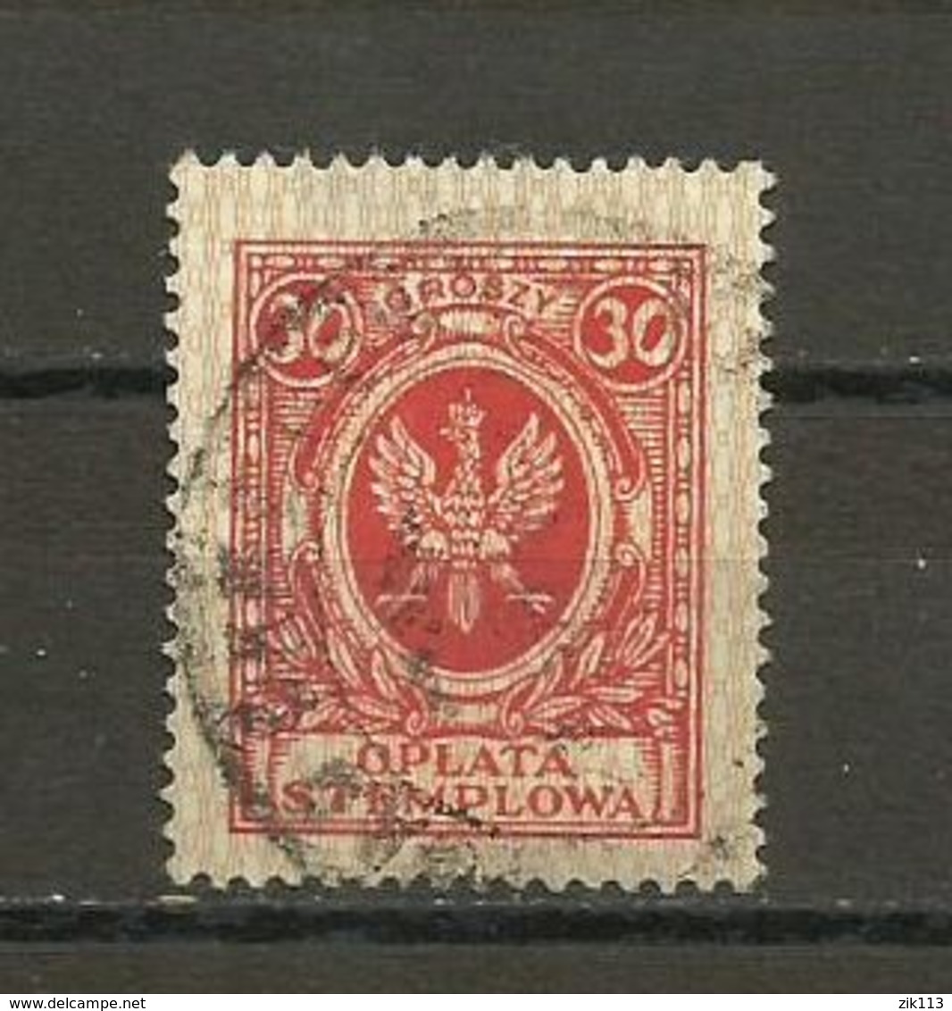 Poland, Polen 1927 - Stamp Fee, Stempelgebuhr, 30 Groszy, Revenue - Fiscales