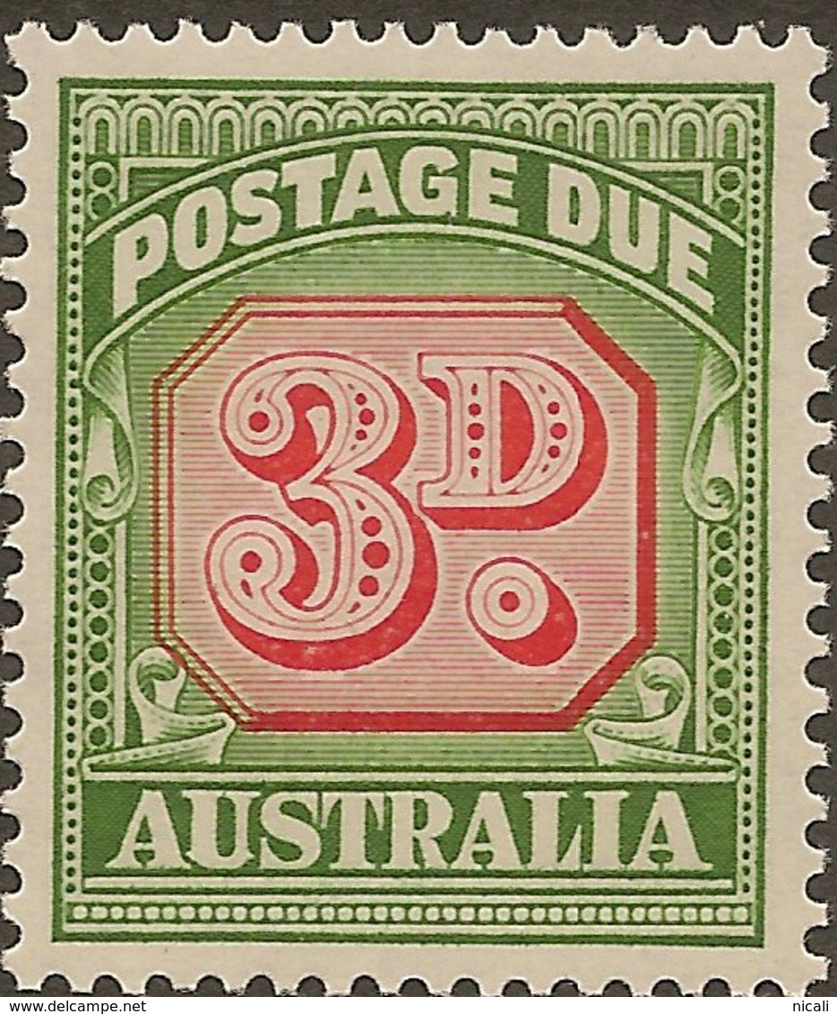 AUSTRALIA 1958 3d Due Die II SG D134 UNHM #ZJ155 - Segnatasse