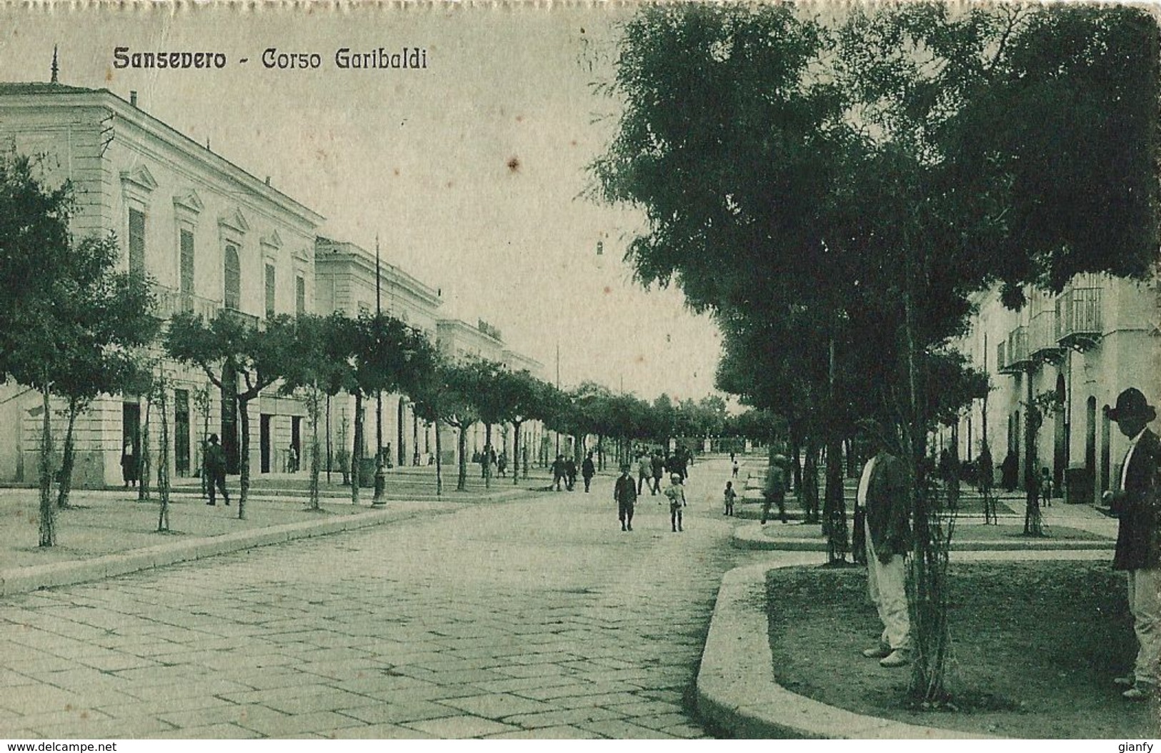 SANSEVERO CORSO GARIBALDI 1924 ANIMATA ANNULLO AMBULANTE - San Severo