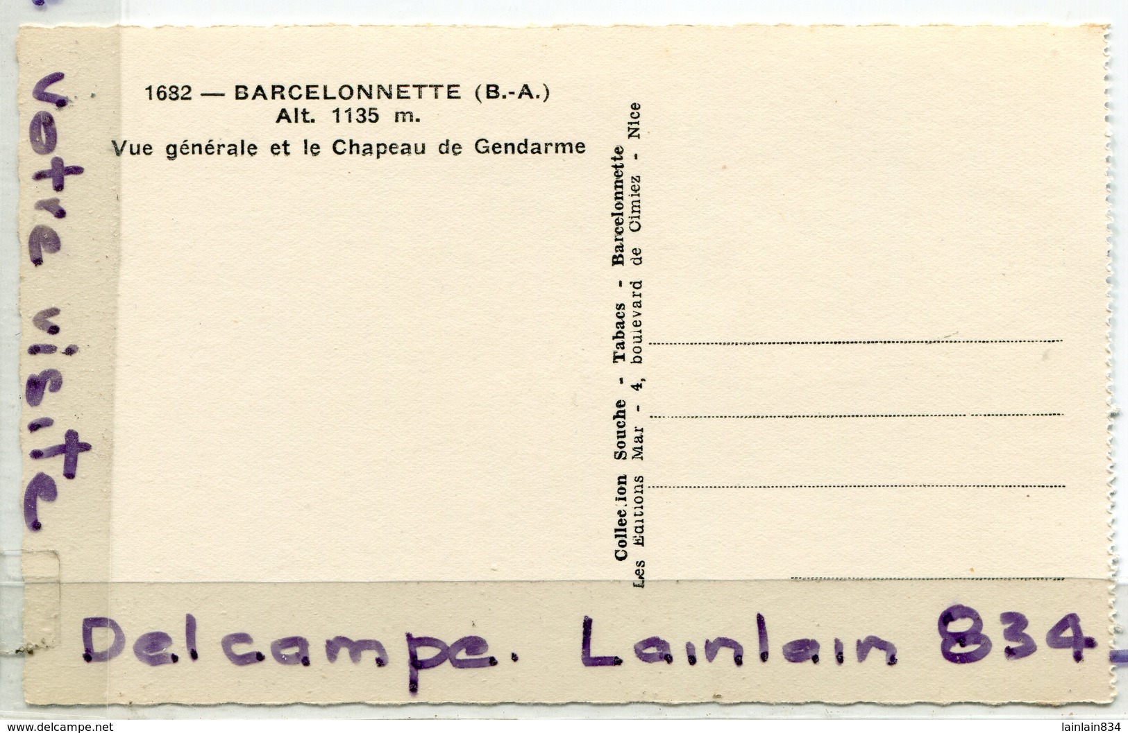 - 1682 - BARCELONNETTE - Vue Générale Et Le Chapeau De Gendarme, Non écrite, 1925, TTBE, Scans. - Barcelonnette