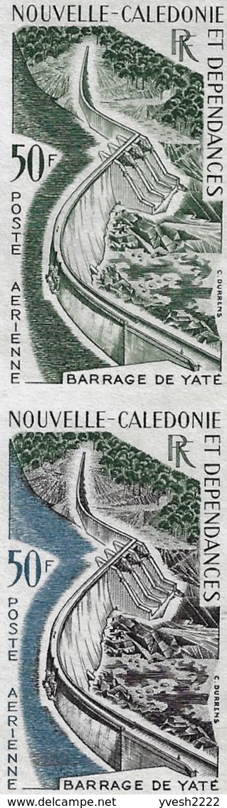 Nouvelle Calédonie 1959 Y&T PA 70. Essai De Couleurs En Feuille De 25. Barrage Hydroélectrique De Yaté édifié En 1959 - Agua