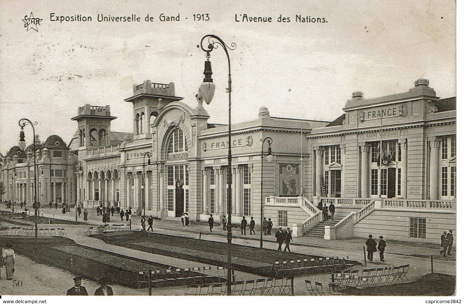 1913 - Gand Pour La France - Oblit. "GENT ENTOONSTELLING - 1913 - GAND EXPOSITION"  Pavillon Français - Flammes