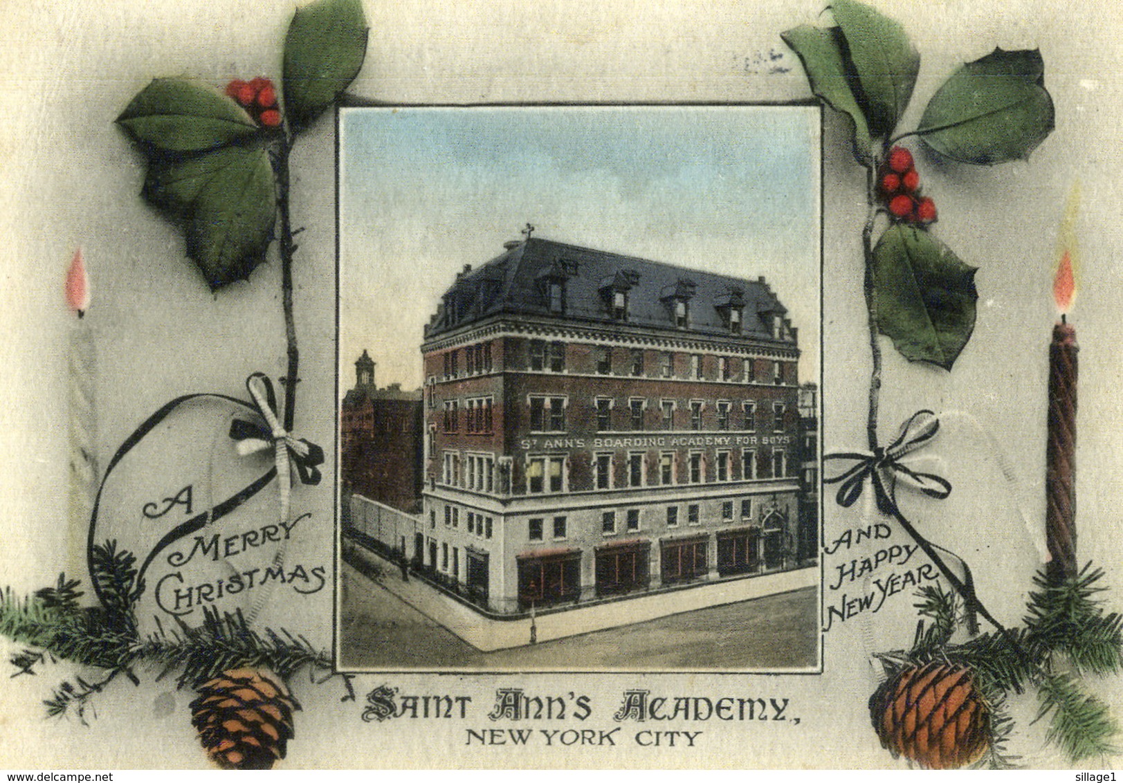 Saint Ann's Academy New York City - Merry Christmas And Happy New Year - 1912 - Academy For Boys - Education, Schools And Universities