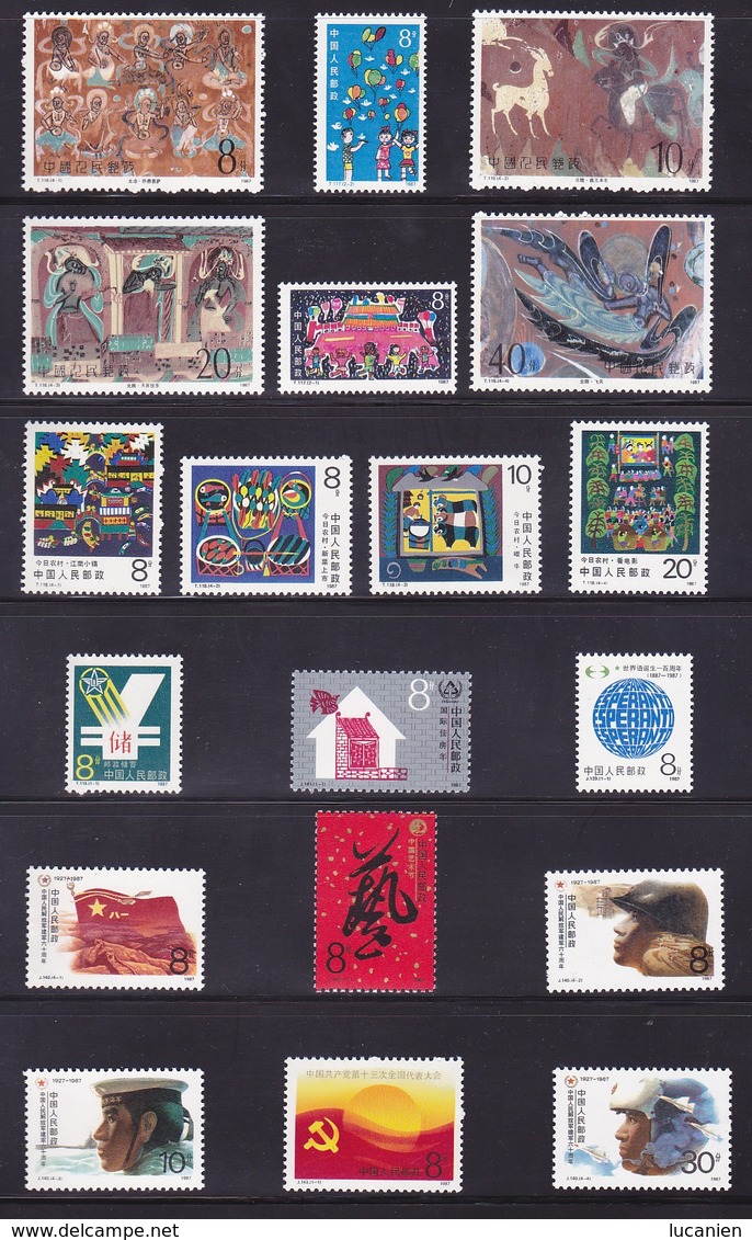 Chine Année Complète - 1987 ** 13 Photos Timbres/Blocs/Carnet - Voir Descriptif -