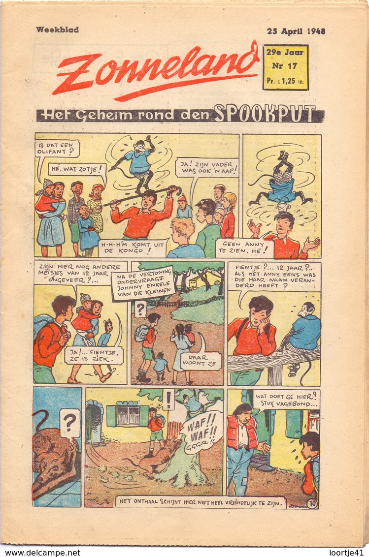 Tijdschrift Weekblad Magazine Voor De Jeugd - Strips - Zonneland - 25 April 1948 - Jugend