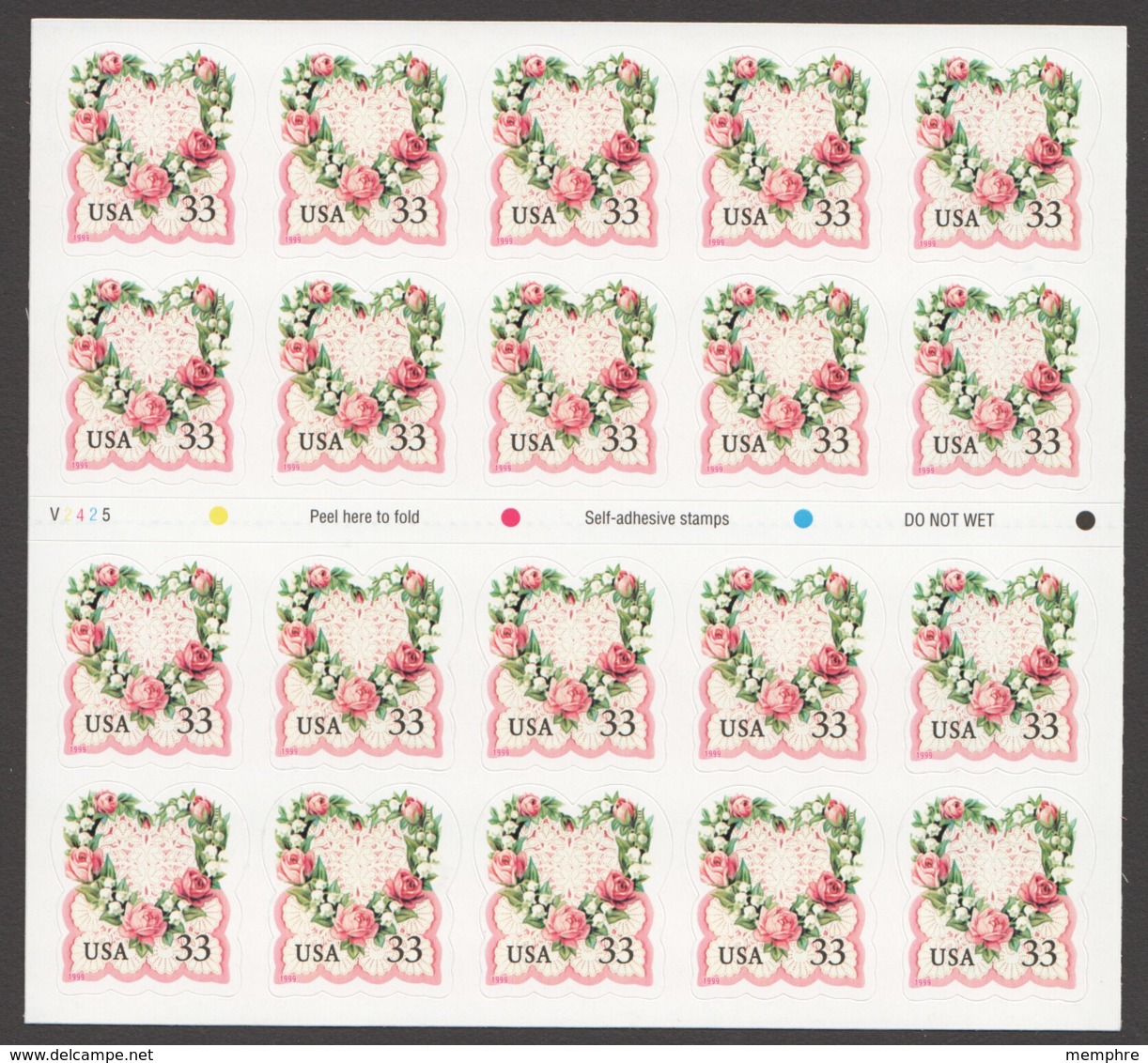 1999  Love  Self-adhesive Booklet Of 20  Sc 3274  MNH - 1981-...