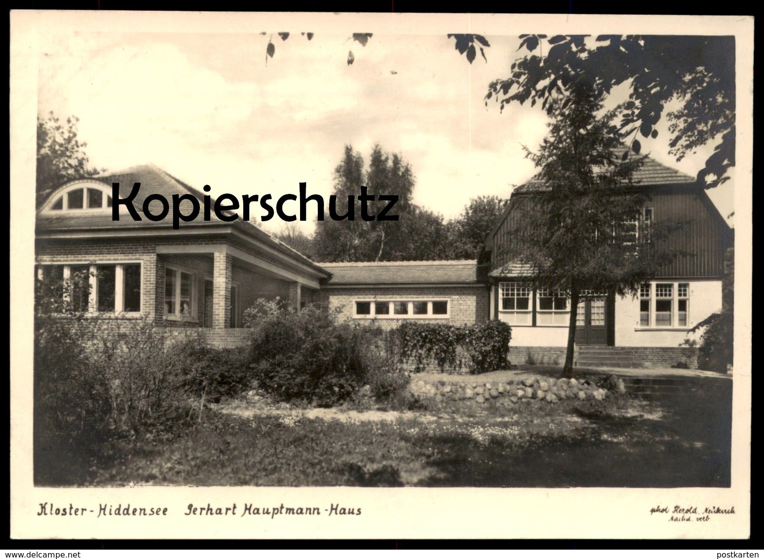 ALTE POSTKARTE INSEL KLOSTER HIDDENSEE GERHART HAUPTMANN HAUS Foto Herold Neukirch Postcard Cpa AK Ansichtskarte - Hiddensee