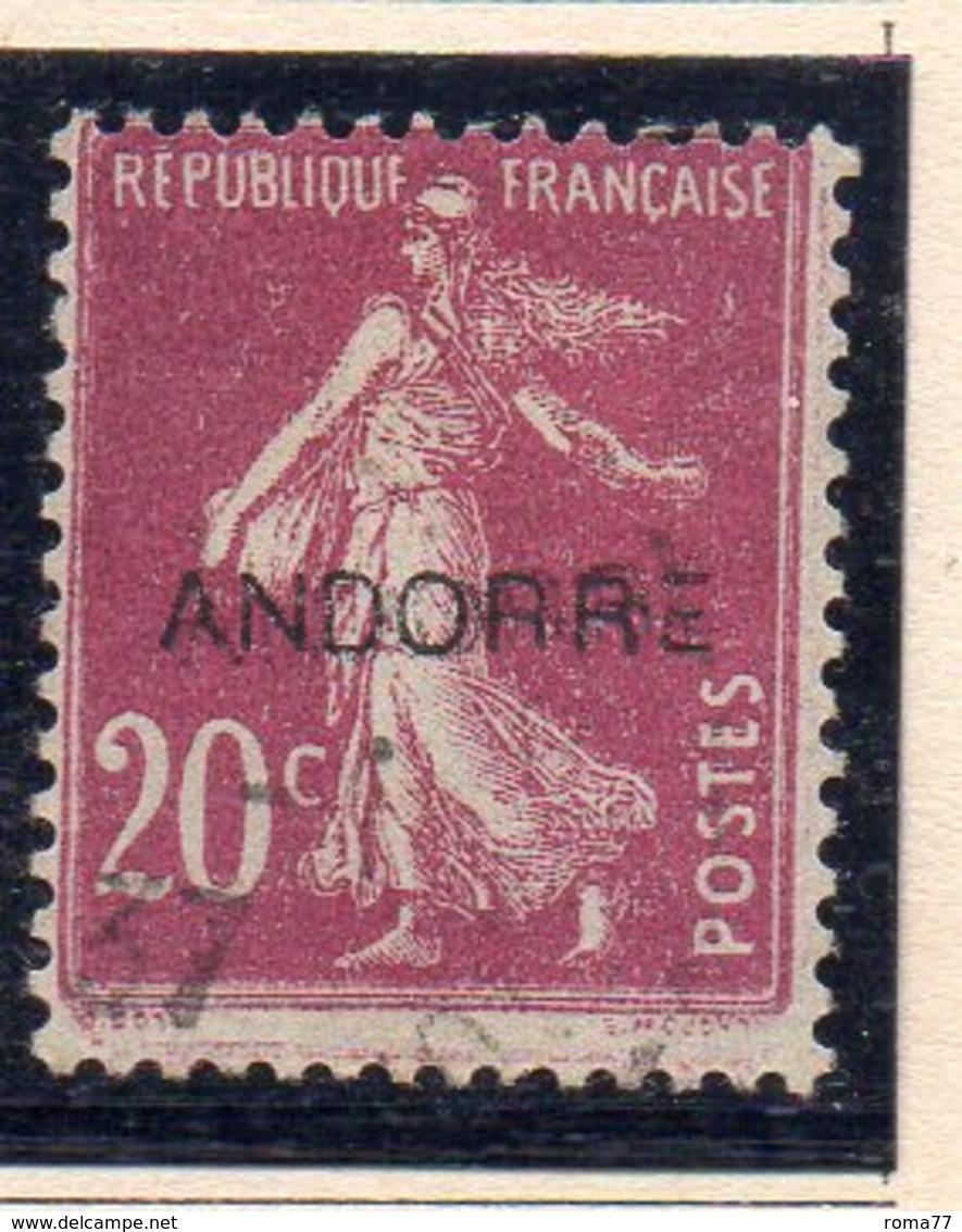 XP5016 - ANDORRA 1931,  Unificato N. 8  Usato (2380A) . SOPRASTAMPA MOLTO SMOSSA ! - Used Stamps