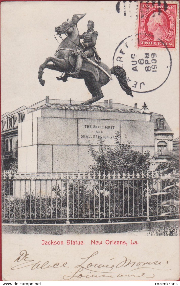 LA - Louisiana New Orleans Jackson Statue Andrew Jackson 1909 United States USA Old Postcard (In Very Good Condition) - New Orleans