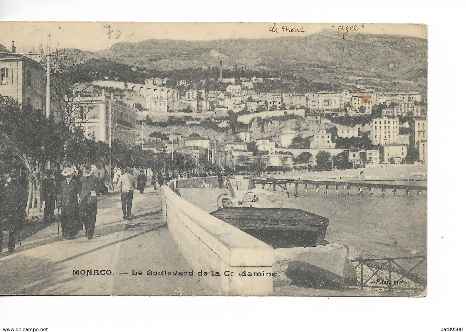 MONACO / Timbre Albert 10 Centimes Rouge YT 14 (à Vérifier) Sur CPA De  Monaco Voyagée En 1905 Bd De Condamine - Brieven En Documenten