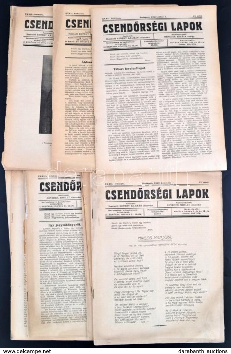 1942-1943 Csendőrségi Lapok 10 Száma (XXXII. évf. 13-14.,21-23., XXXIII. évf. 8.,10., 13.,18-19. Számok.) Szerk.: Beseny - Other & Unclassified