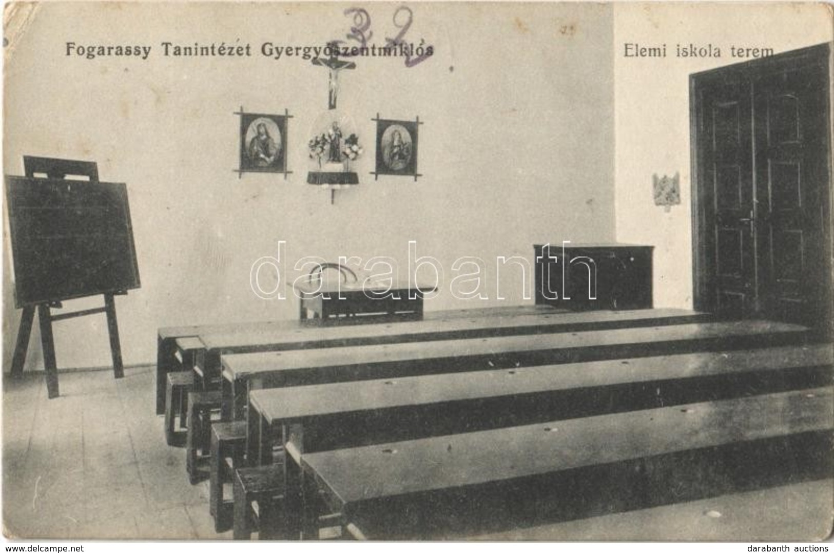 T2/T3 1916 Gyergyószentmiklós, Gheorgheni;  Fogarassy Tanintézet, Elemi Iskola Terem, Belső / School Interior, Classroom - Unclassified