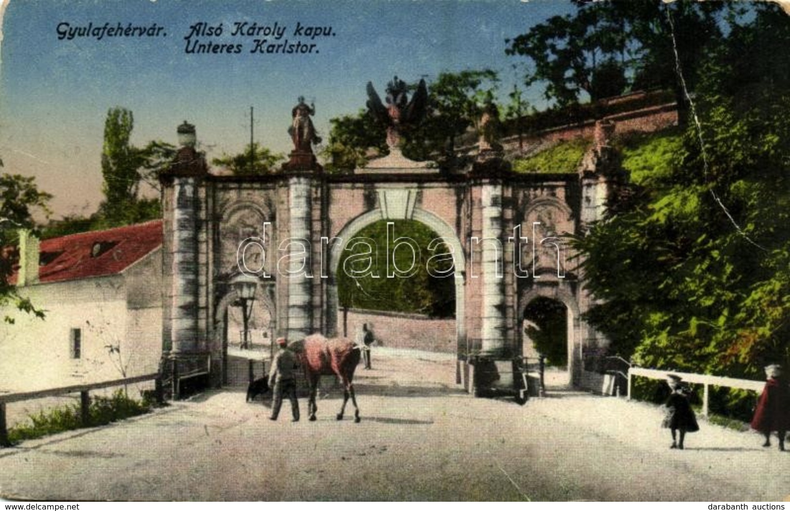 T3/T4 1918 Gyulafehérvár, Karlsburg, Alba Iulia; Alsó Károly Kapu, Várkapu. Weisz Bernát Kiadása / Castle Gate (EB) - Unclassified