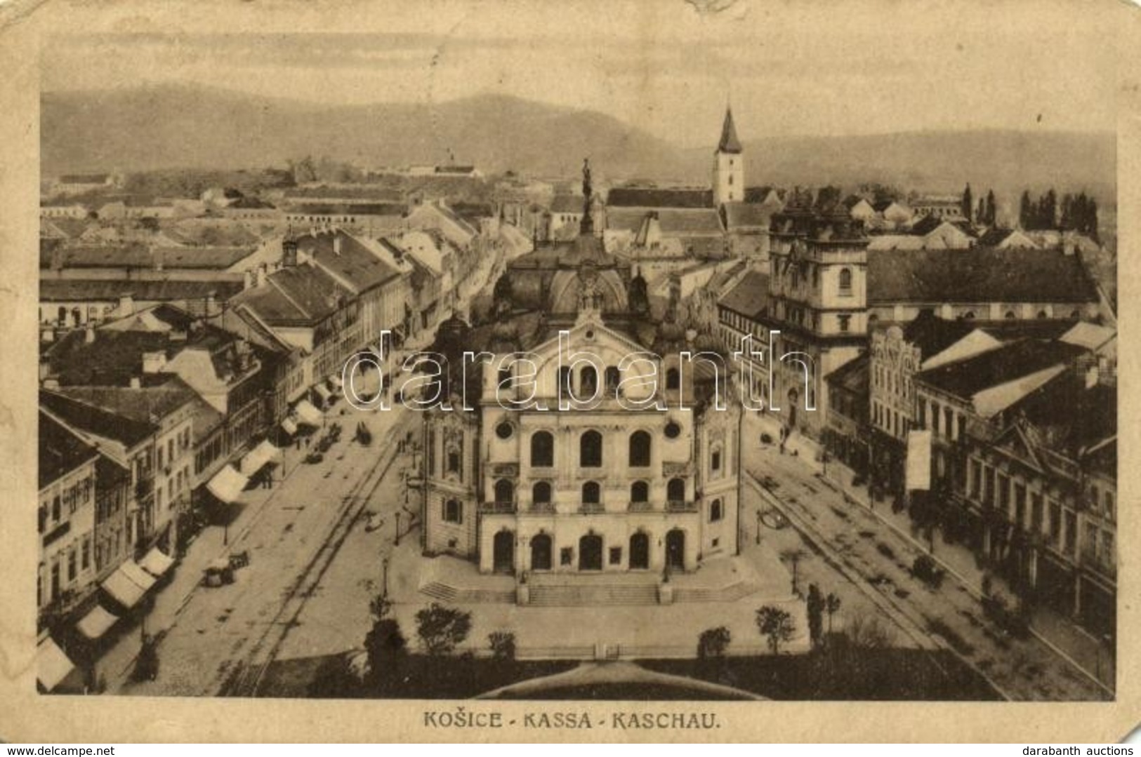 * T4 1938 Kassa, Kosice; Látkép, Színház, üzletek / General View, Theatre, Shops (EM) - Unclassified