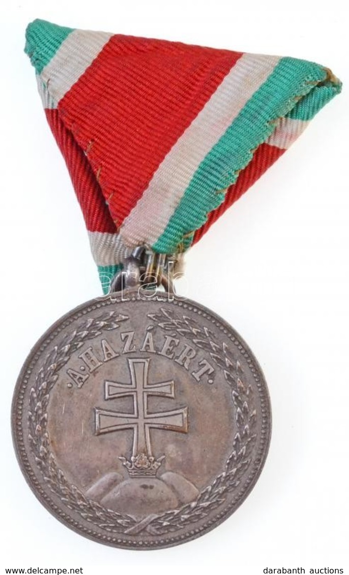 1922. 'Magyar Ezüst Érdemérem' Ezüstözött Br Kitüntetés Mellszalagon, Fémjel Nélkül (39mm) T:2
Hungary 1922. 'Hungarian  - Other & Unclassified