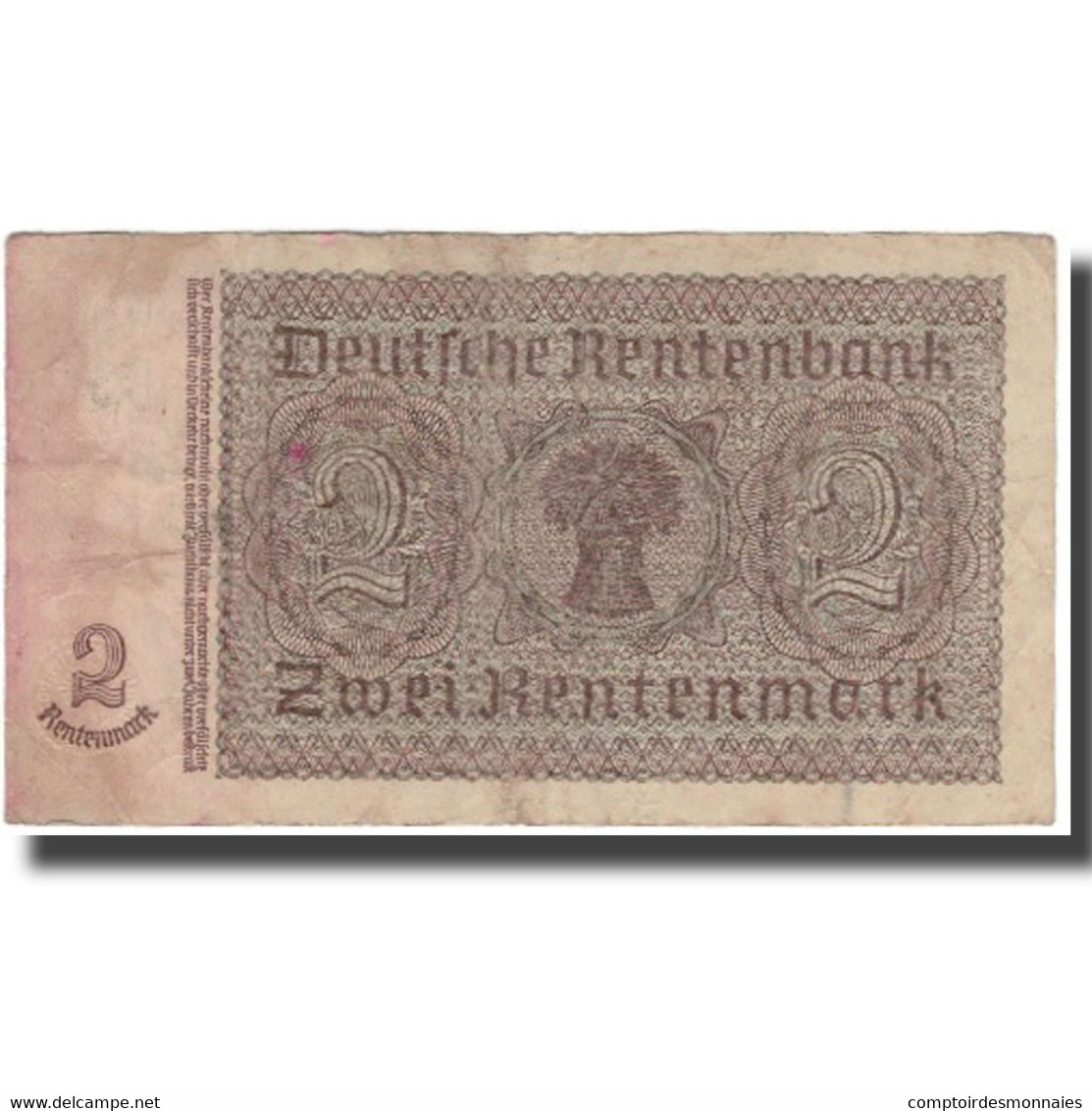 Billet, Allemagne, 2 Rentenmark, KM:174b, TB+ - 2 Rentenmark