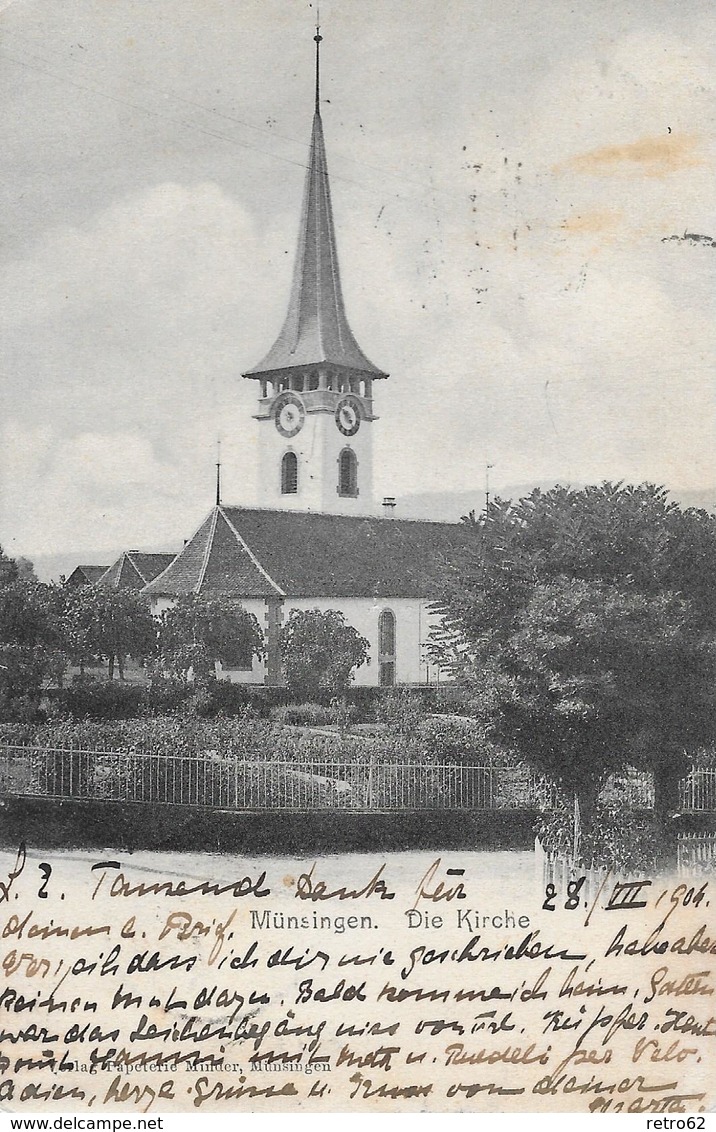 MÜNSINGEN → Die Kirche Anno 1904 - Münsingen